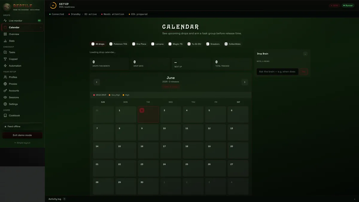 REPTILE drop calendar